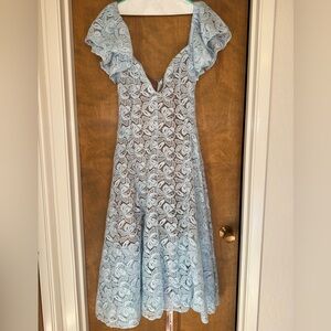 NWT House of CB Austen Bluebell Floral Lace Midi Dress
